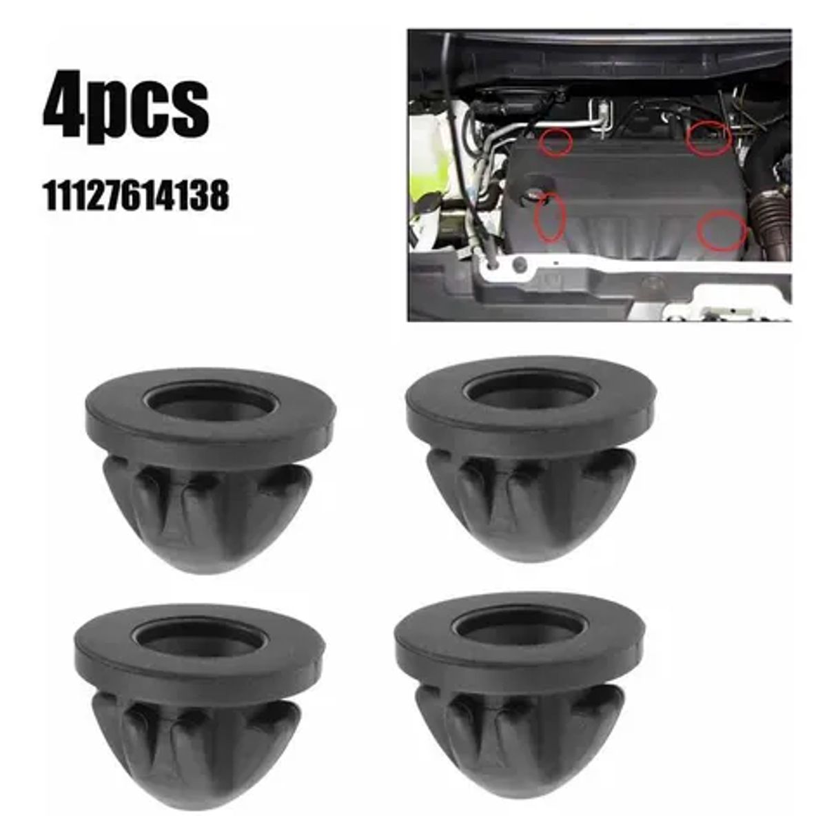 GENERICO - Gomas Para Tapa Motor Anti Vibración Y Ruidos Molestos