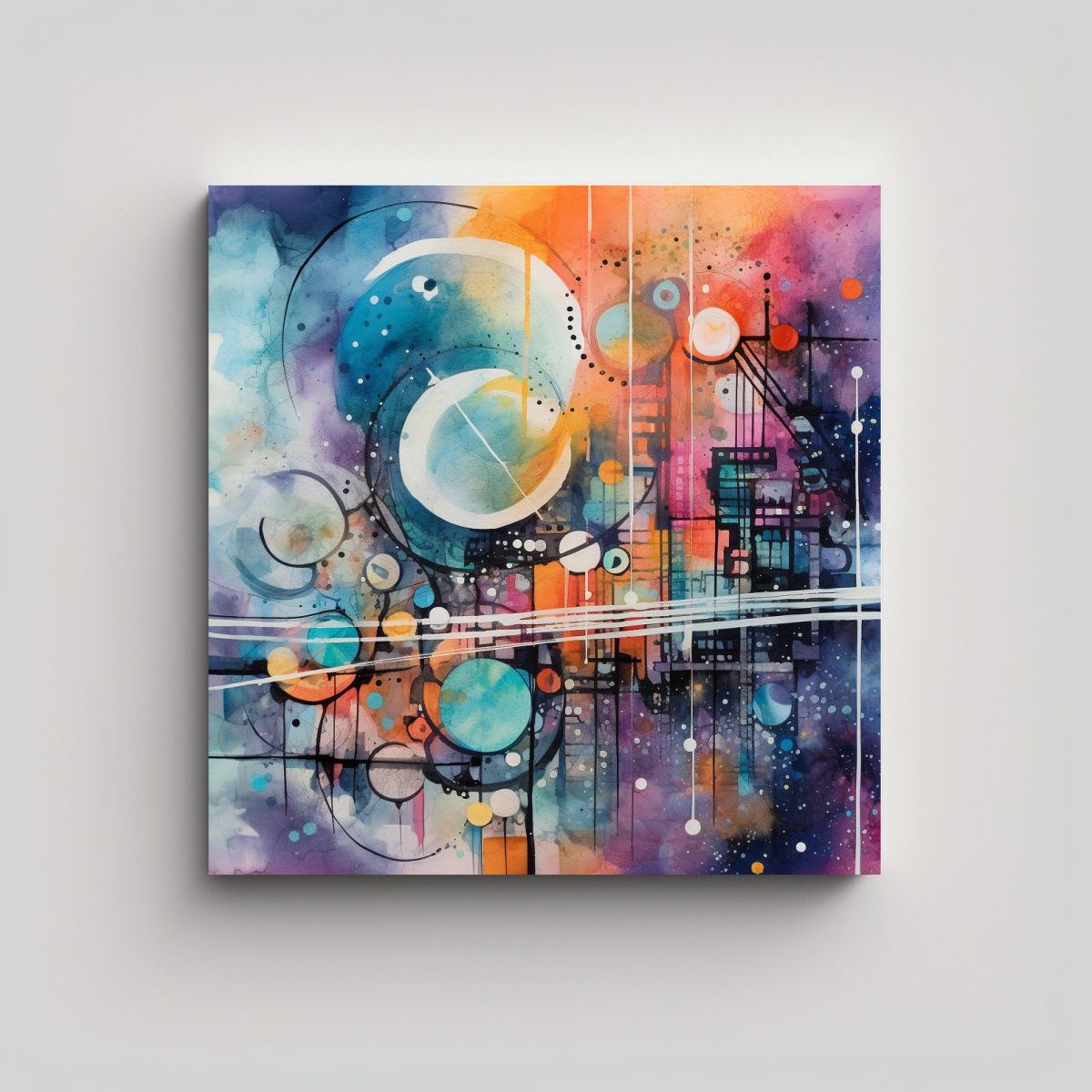 GENERICO - Cuadro Moderno Exuberante Con Tela En Bastidor 90x90 Cm.