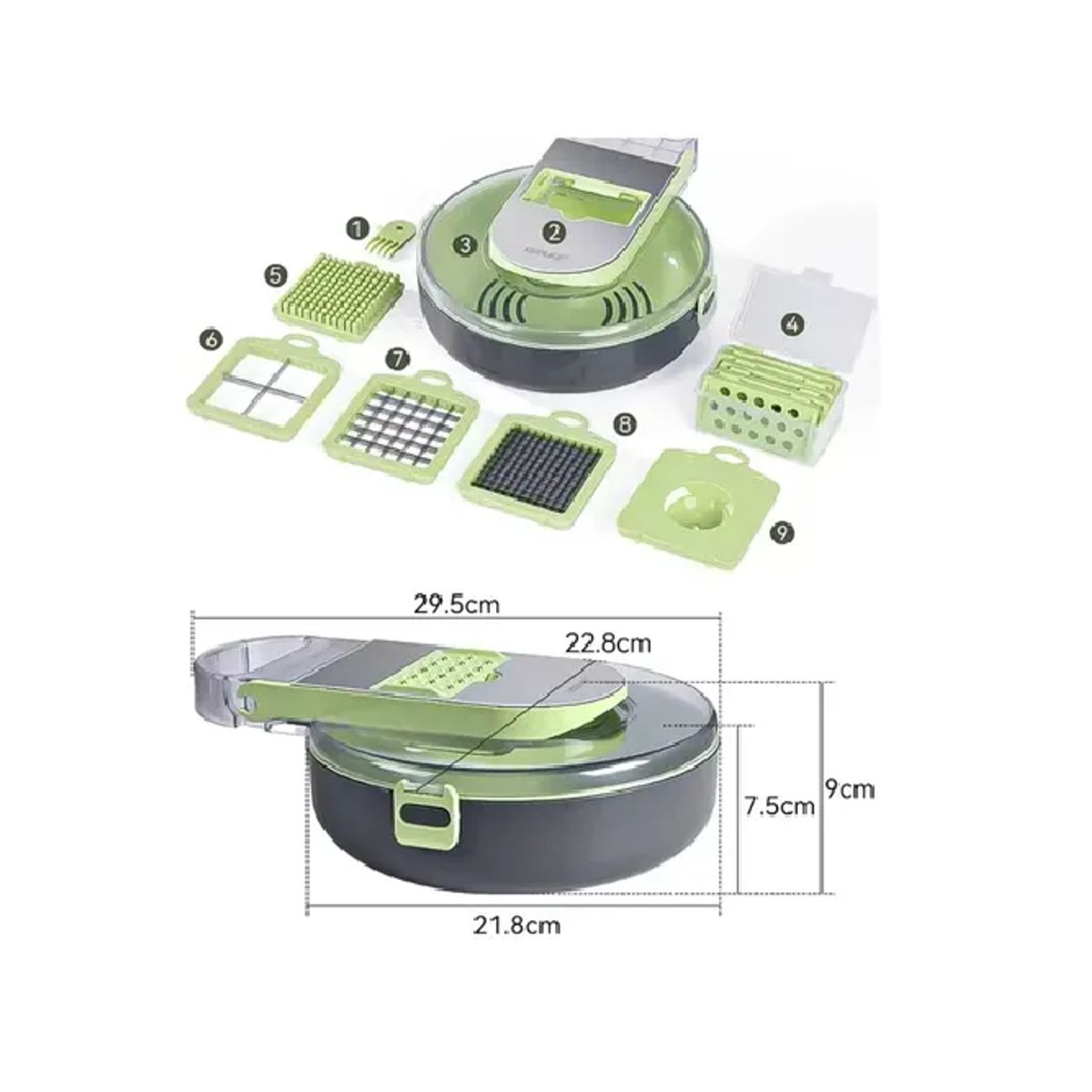 CARIBEE - Cortador De Verduras Multifuncional Manual 9 En 1
