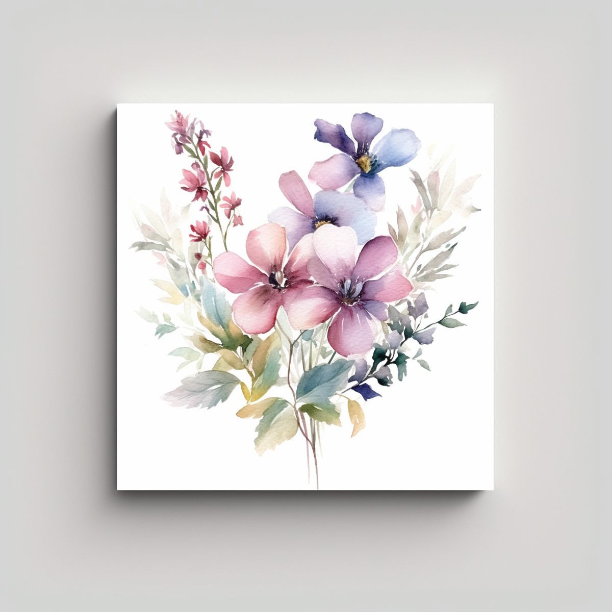 GENERICO - Florales Acuarela Sala Decoración Cottagecore 90x90 Cm