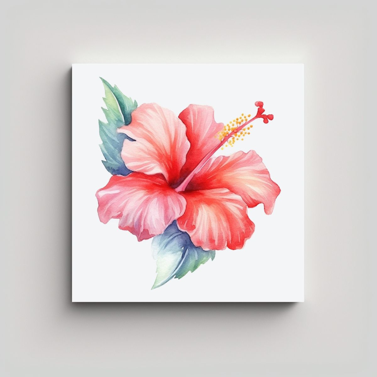 GENERICO - Clipart Urbano De Hibiscus En Acuarela 90x90 Cm