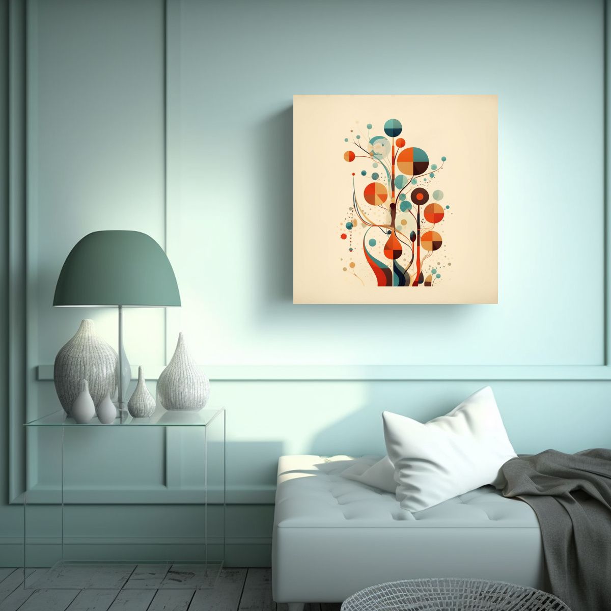 GENERICO - Cuadro Vintage Sublimado En Tela Visión De Flor 90x90 Cm.