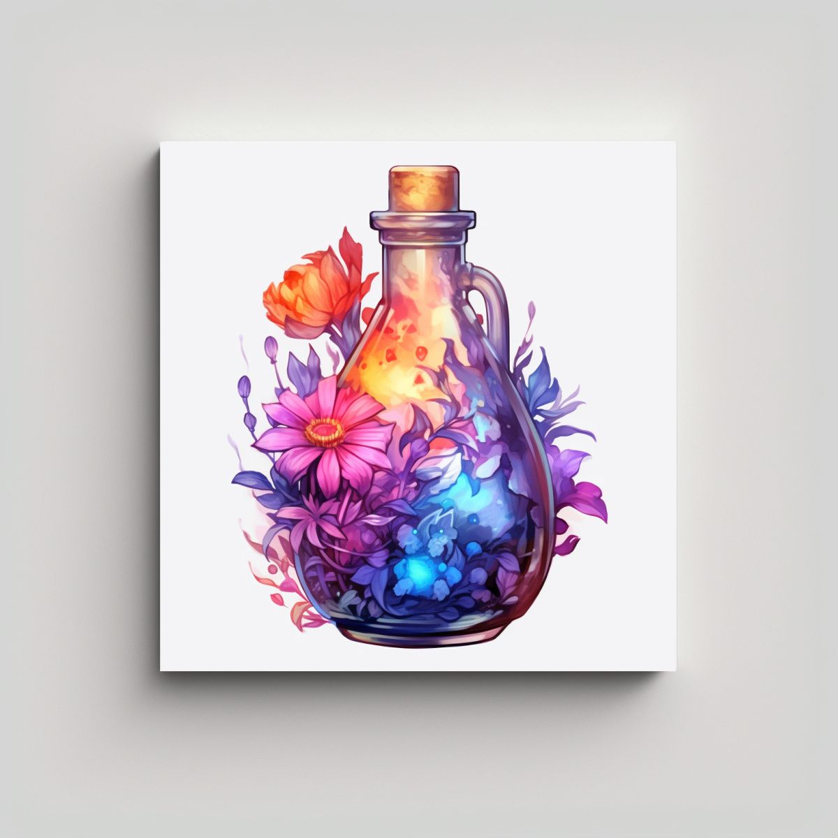 GENERICO - Lienzo Clásico Con Diseño De Botellas De 80x80 Cm