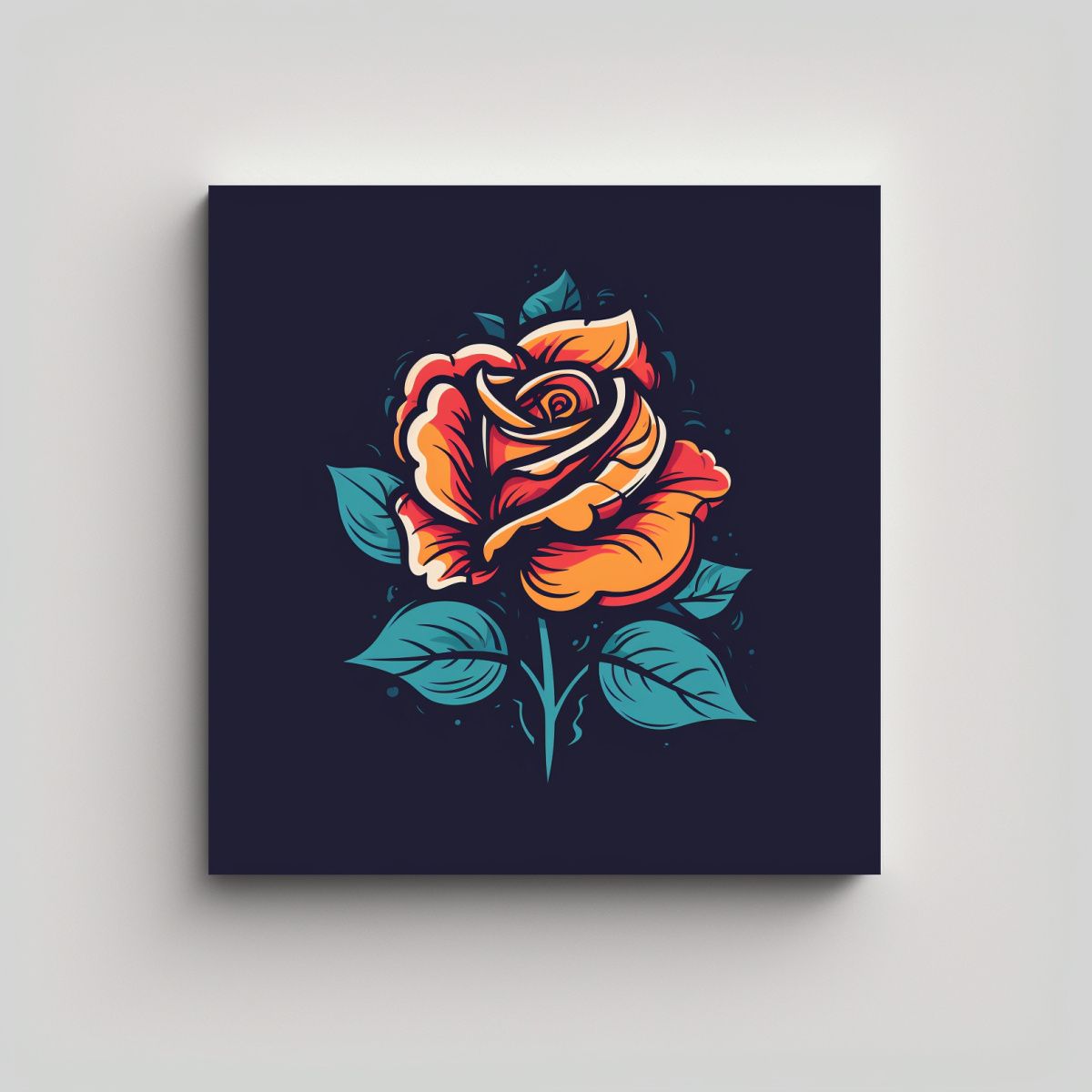 GENERICO - Lienzo Sublimado De Rosa Surrealista - 90x90 Cm.