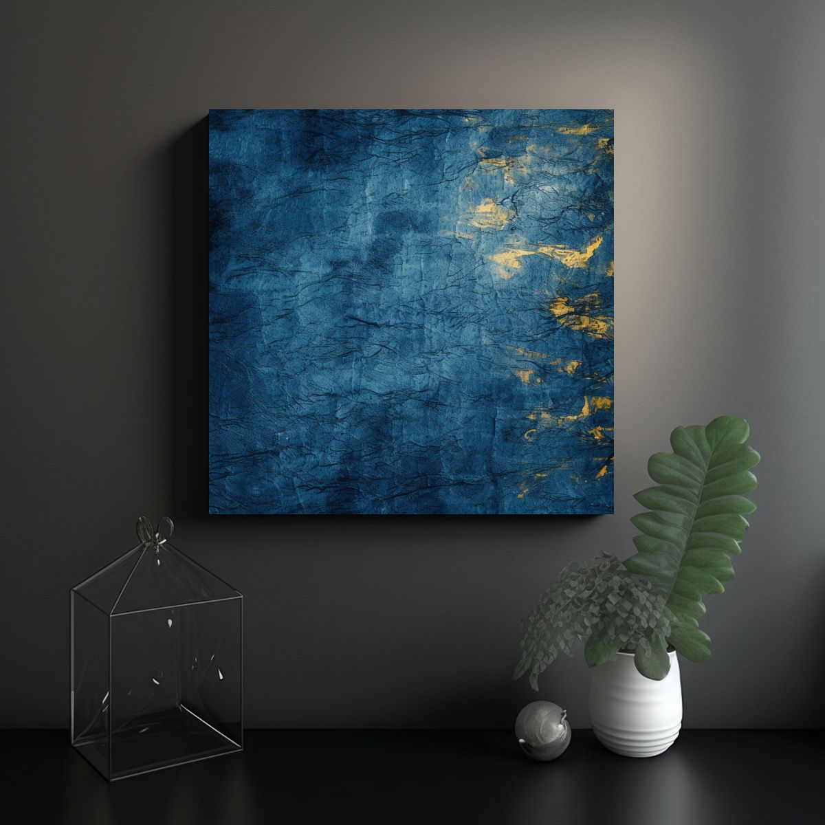 GENERICO - Fondo Abstracto Navy Blue Para Decoración Canva 70x70 Cm
