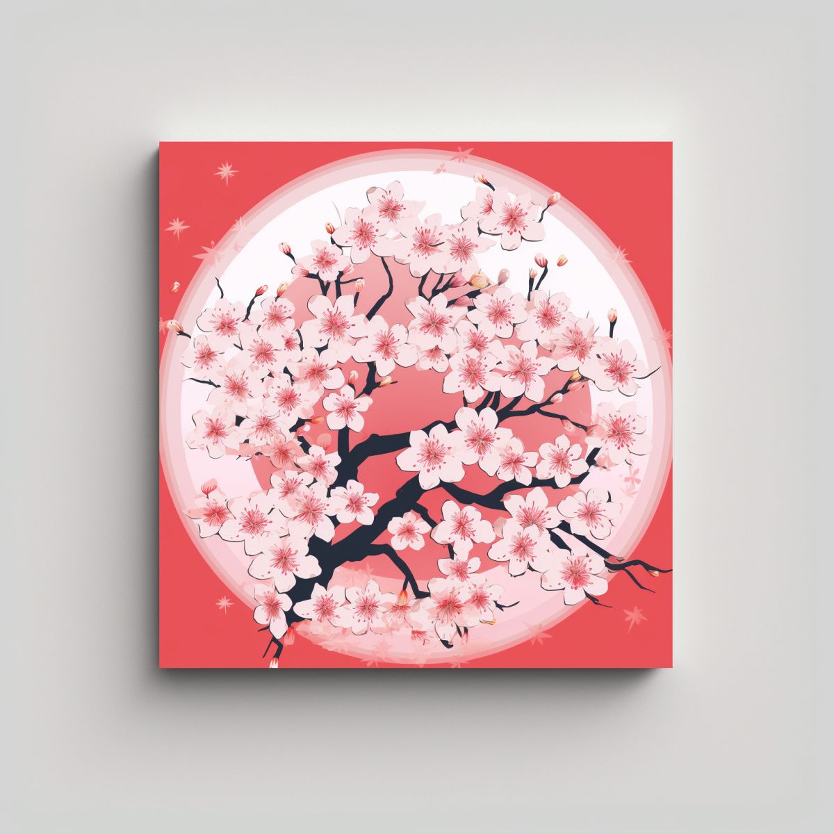 GENERICO - Ilustración Vectorial De Cerezo Japonés En 80x80 Cm