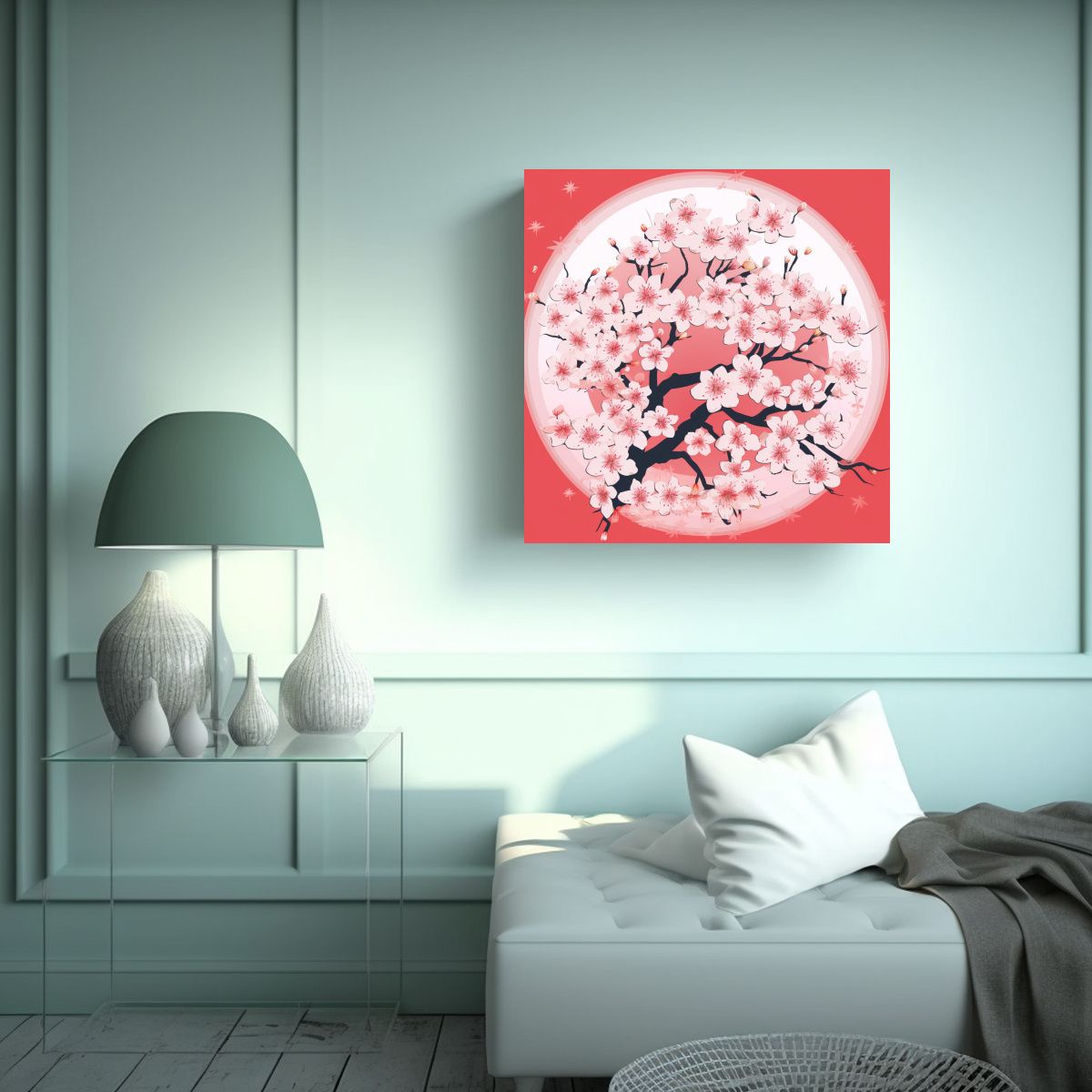 GENERICO - Ilustración Vectorial De Cerezo Japonés En 80x80 Cm