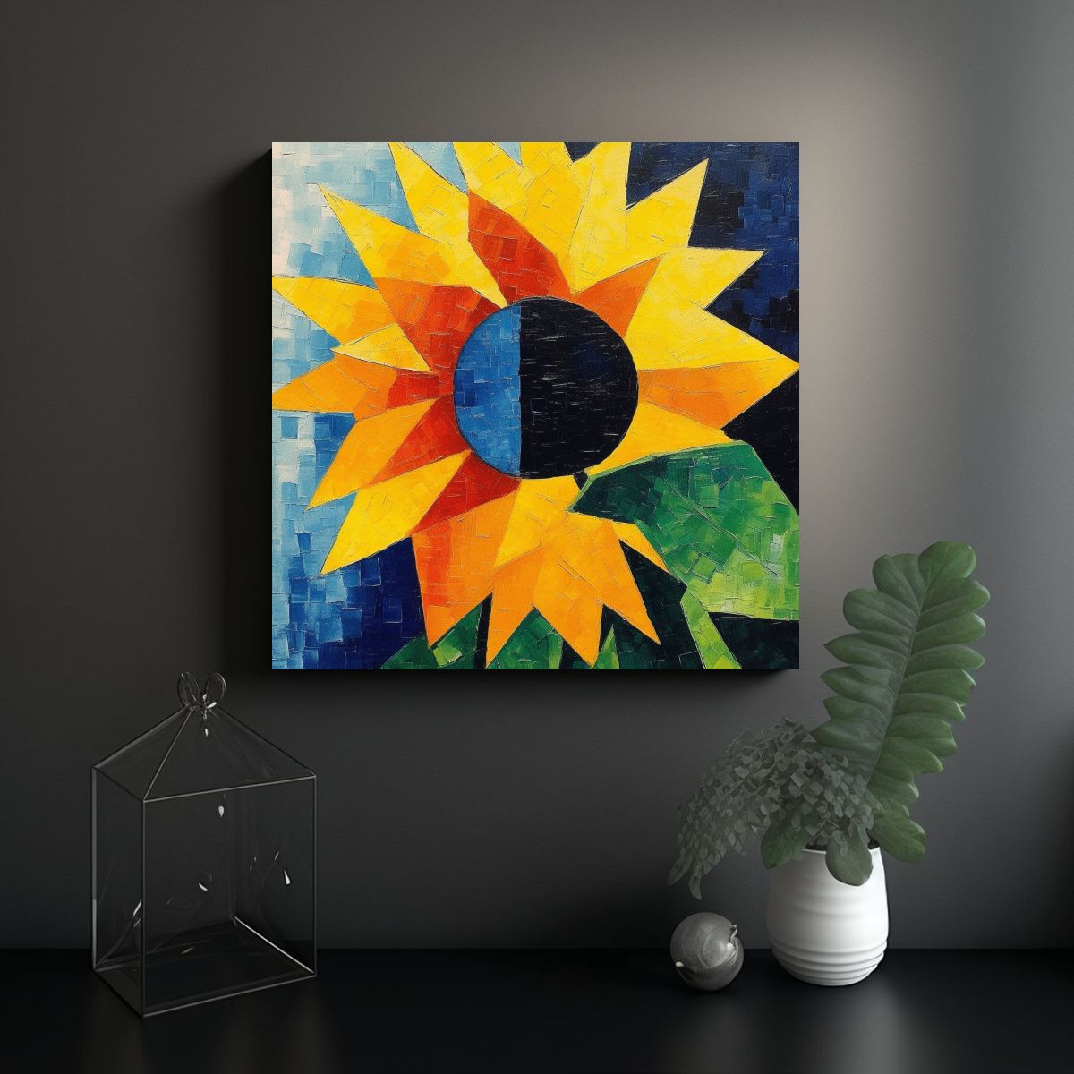 GENERICO - Pintura De Girasol En Estilo De Kazimir Malevich 70x70 Cm