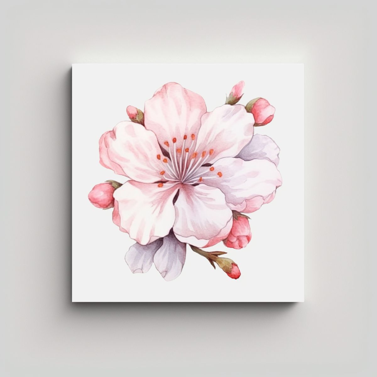 GENERICO - Simplicidad Sakura Flor De Cerezo Acuarela 90x90 Cm