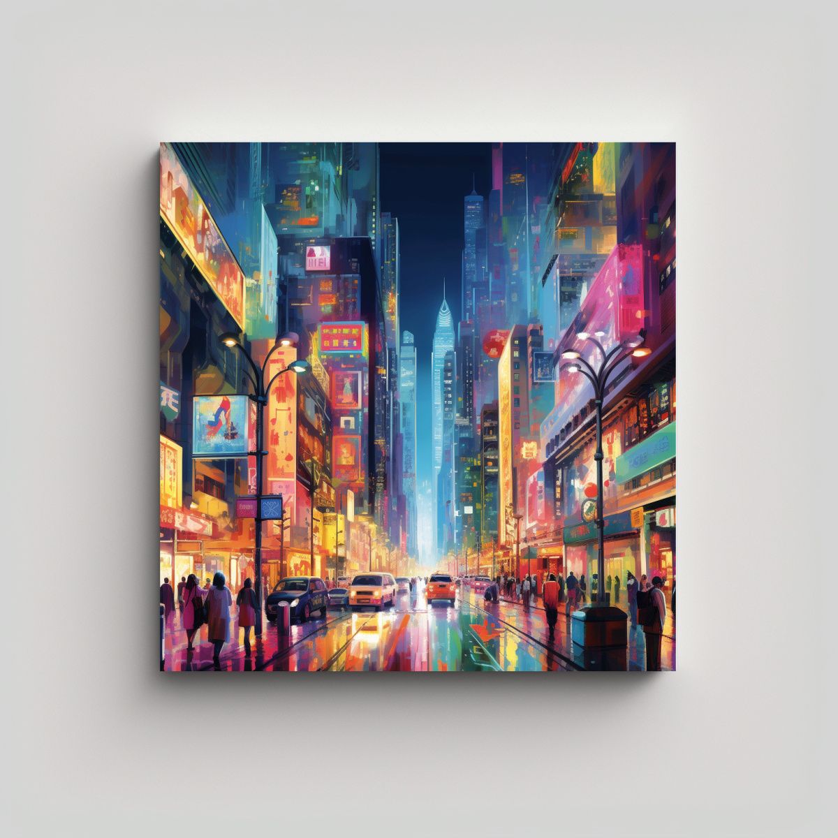 GENERICO - Cuadro Urbano En Bastidor Intenso Arquitectura 90x90 Cm