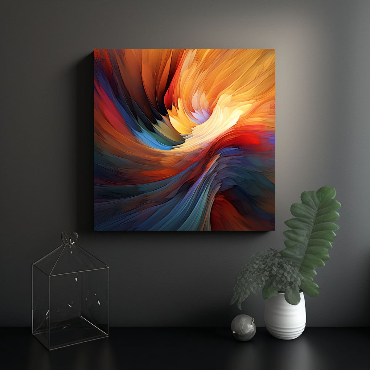 GENERICO - Cuadro Abstracto Digital Calidez Y Ronin En 70x70 Cm