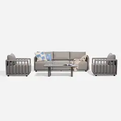ROSEN - SET LIVING 4P KARPEN STRIPE TAUPE