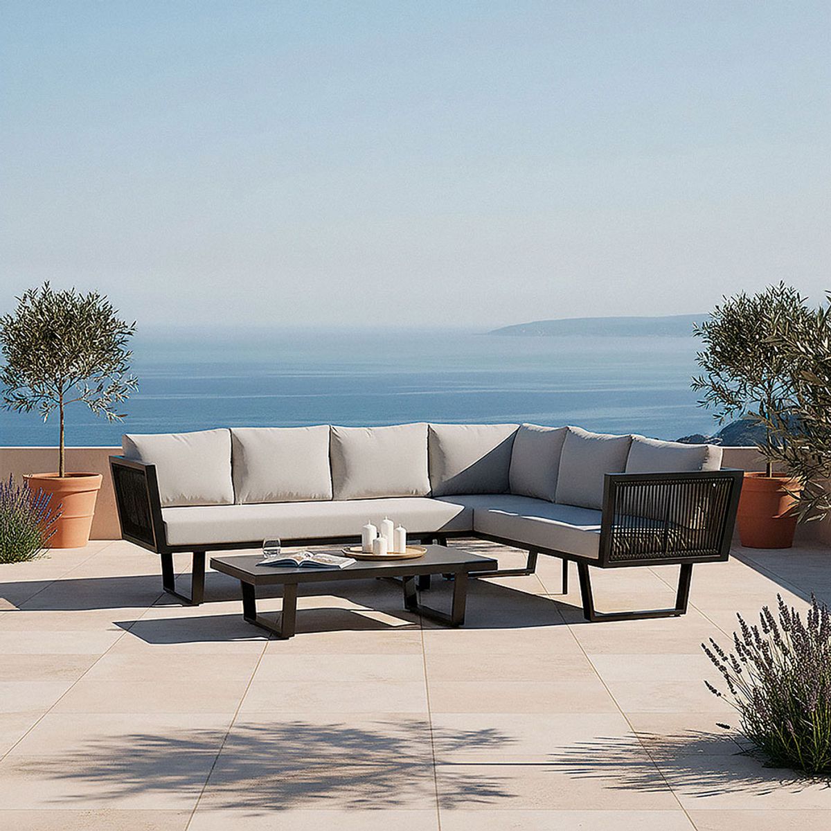 ROSEN - Set Seccional de Terraza Contovelo 3 Piezas Derecho