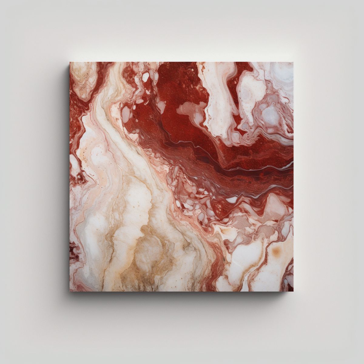 GENERICO - Cuadro Acuarela Textura Mármol Burdeos Culturar 80x80 Cm