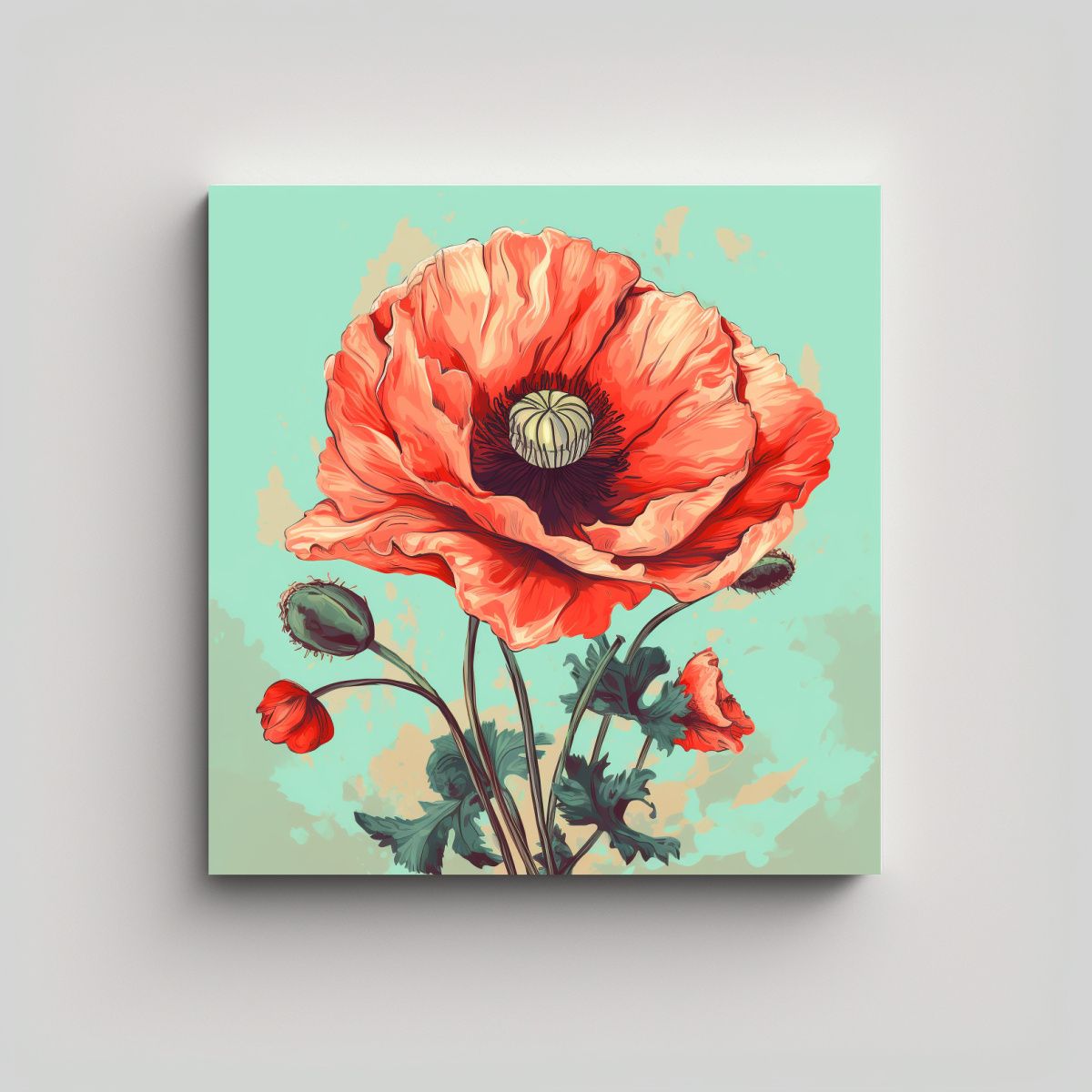 GENERICO - Fantástico Lienzo Vintage Con Ilustración 80x80 Cm