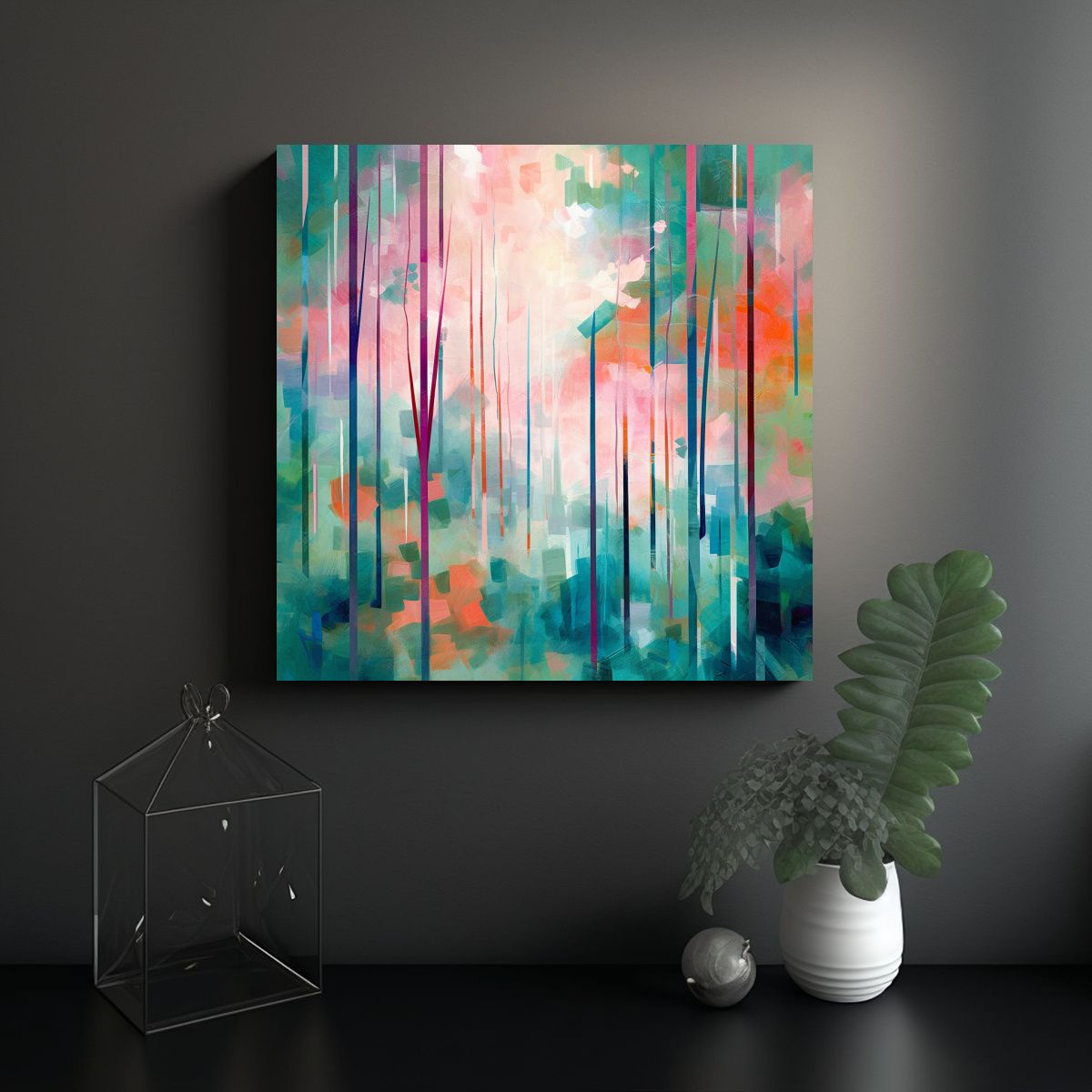 GENERICO - Pinturas Decorativas Originales En Tonos Suaves Y 90x90 Cm