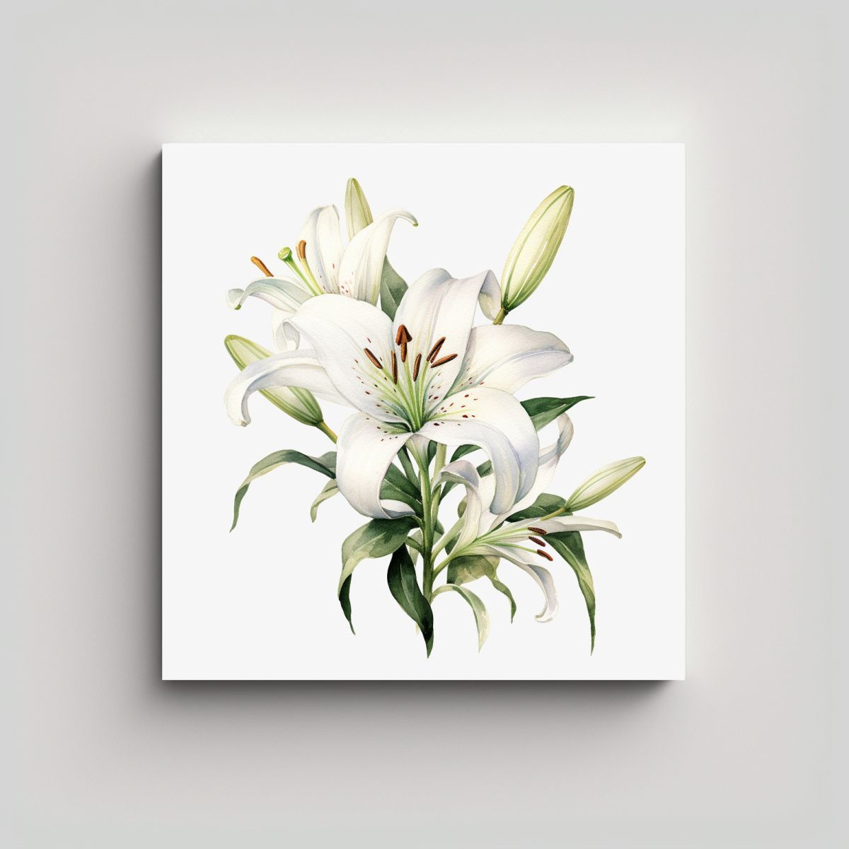 GENERICO - Bello Clipart De Lirio Acuarela Bouquet Floral 90x90 Cm