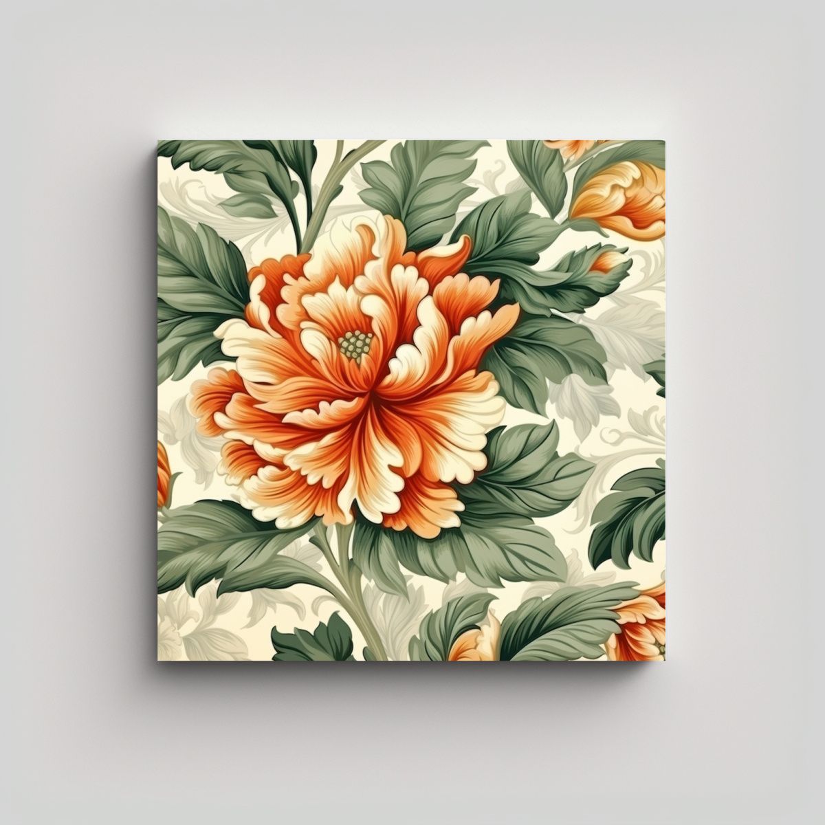 GENERICO - Bastidor Moderno Con Patrones Florales Únicos E 90x90 Cm.