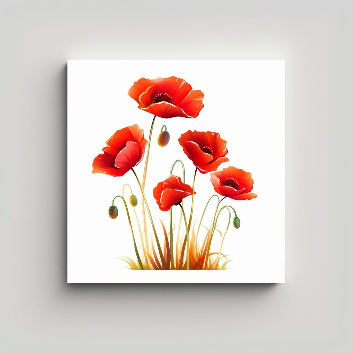 GENERICO - Poppy En Primer Plano Cuadro Fotografía 90x90 Cm