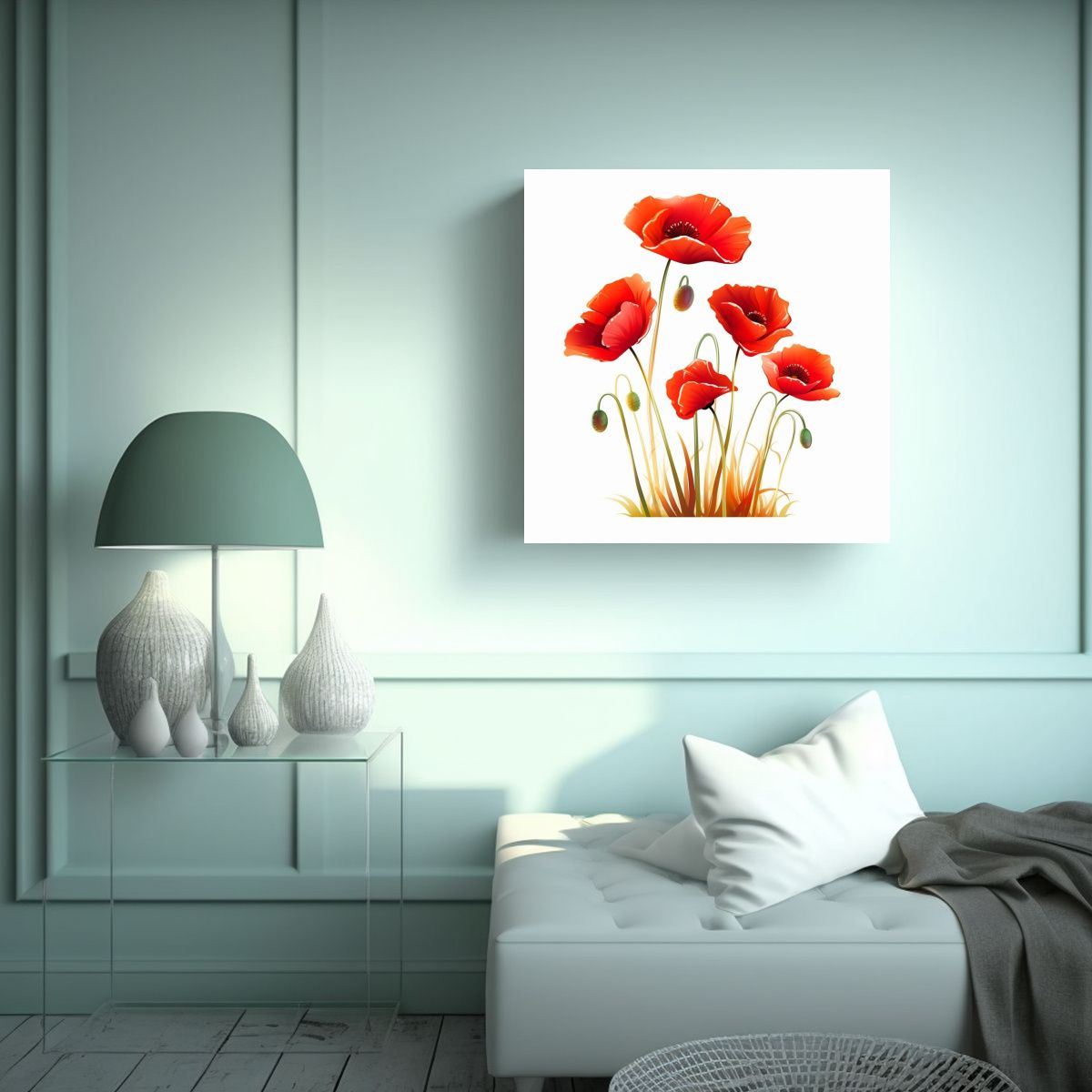 GENERICO - Poppy En Primer Plano Cuadro Fotografía 90x90 Cm
