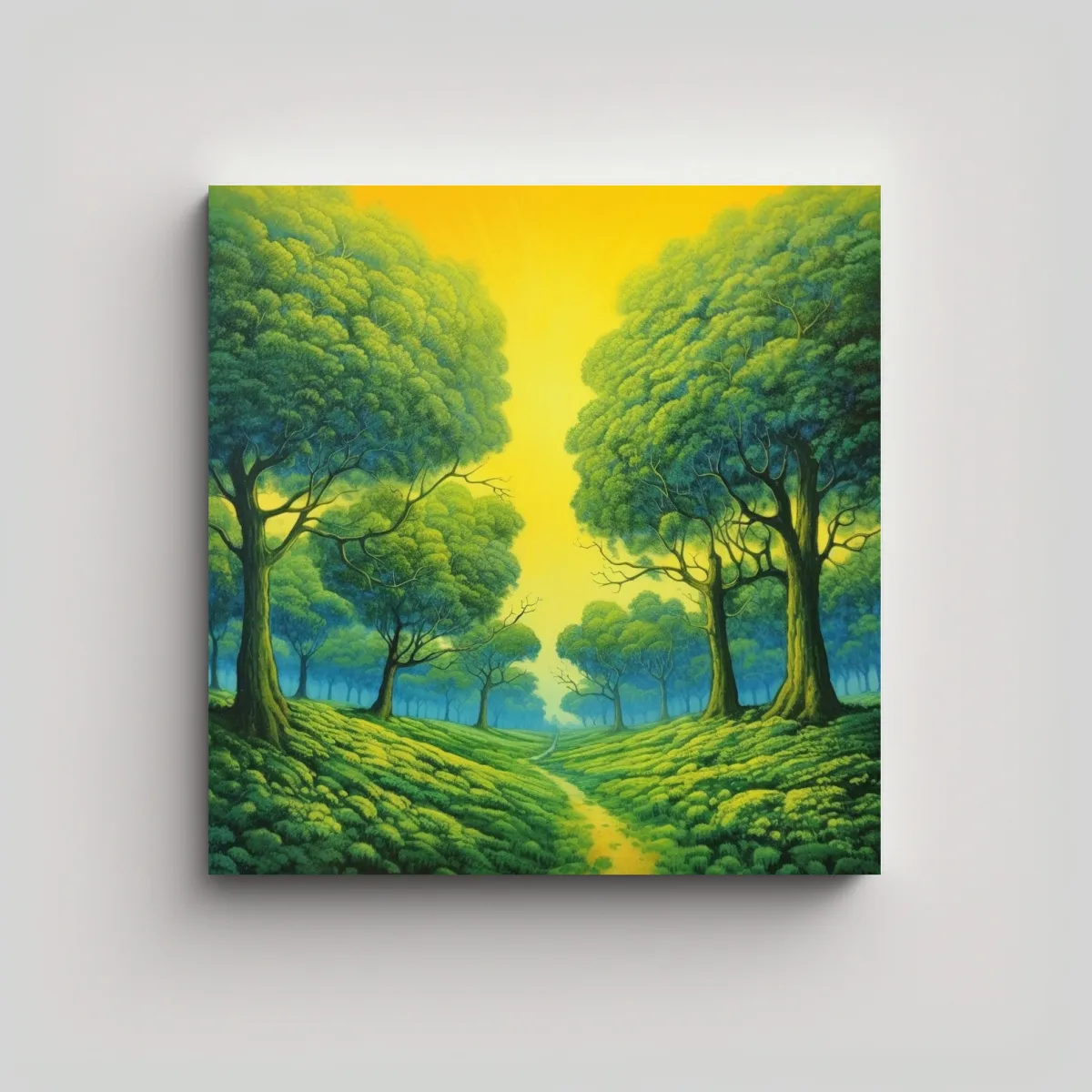 GENERICO - Paisajes Naturales árboles Verdes Cielo Azul Y 70x70 Cm.