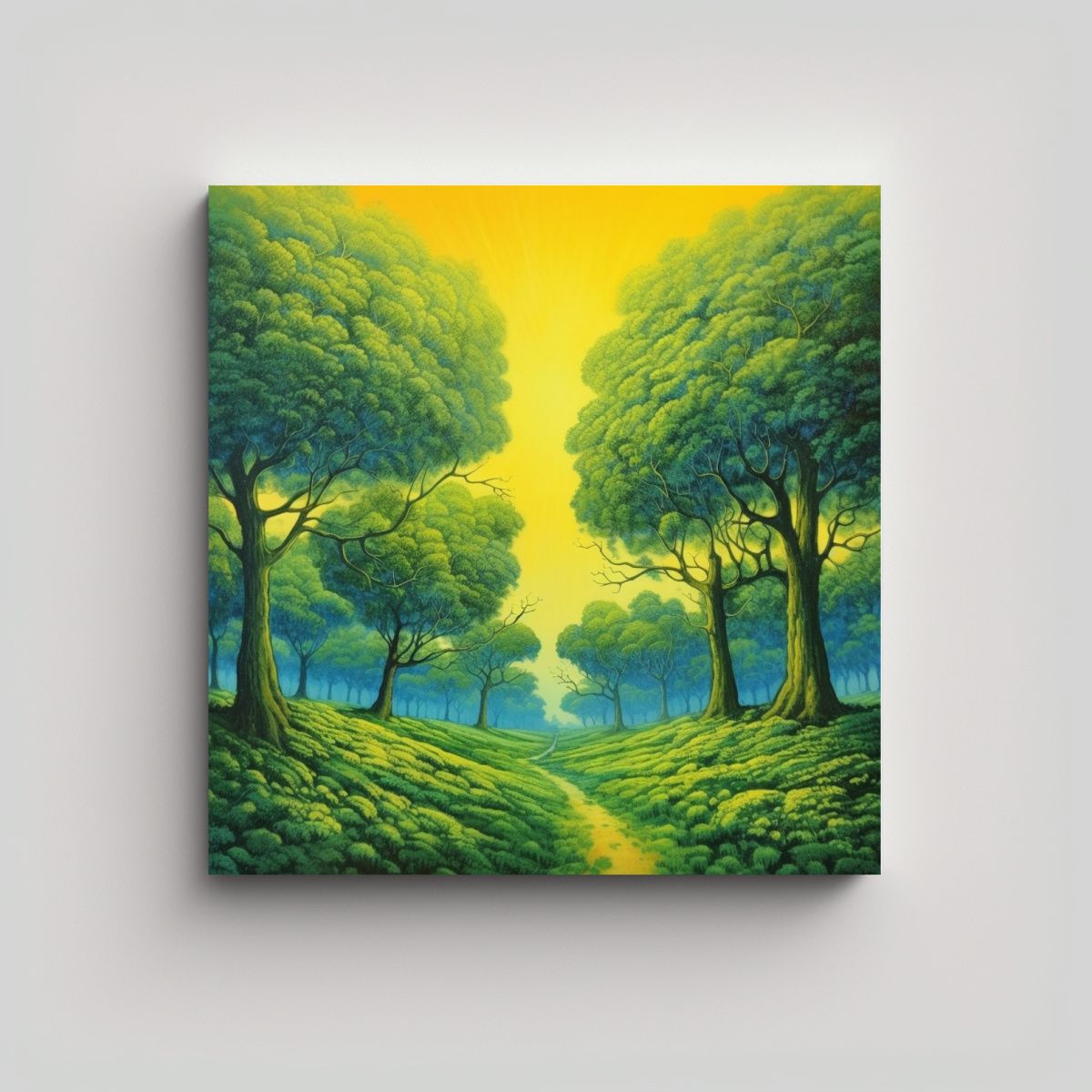 GENERICO - Paisajes Naturales árboles Verdes Cielo Azul Y 70x70 Cm.