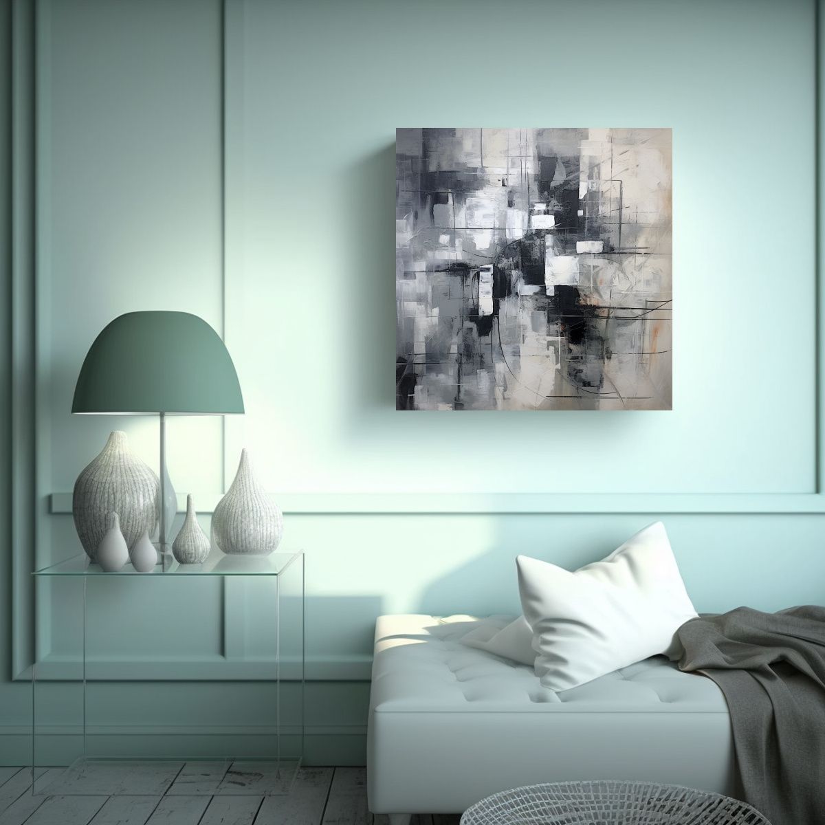 GENERICO - Lienzo De Tela Moderno Protagonismo En Pintura 70x70 Cm