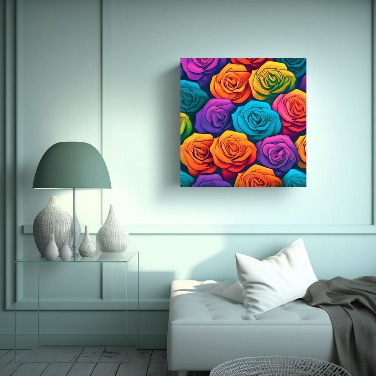 GENERICO - Patrón De Textura Sublimada Cuadro Colorido 90x90 Cm