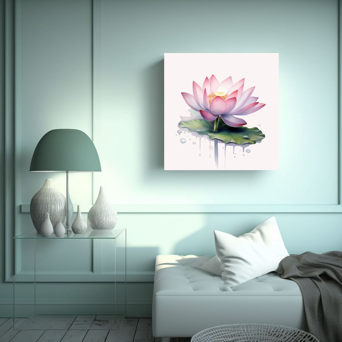 GENERICO - Loto Flotante En Agua Estudio Movimiento 70x70 Cm