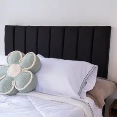 GENERICO - Respaldo de cama King Tubular Negro