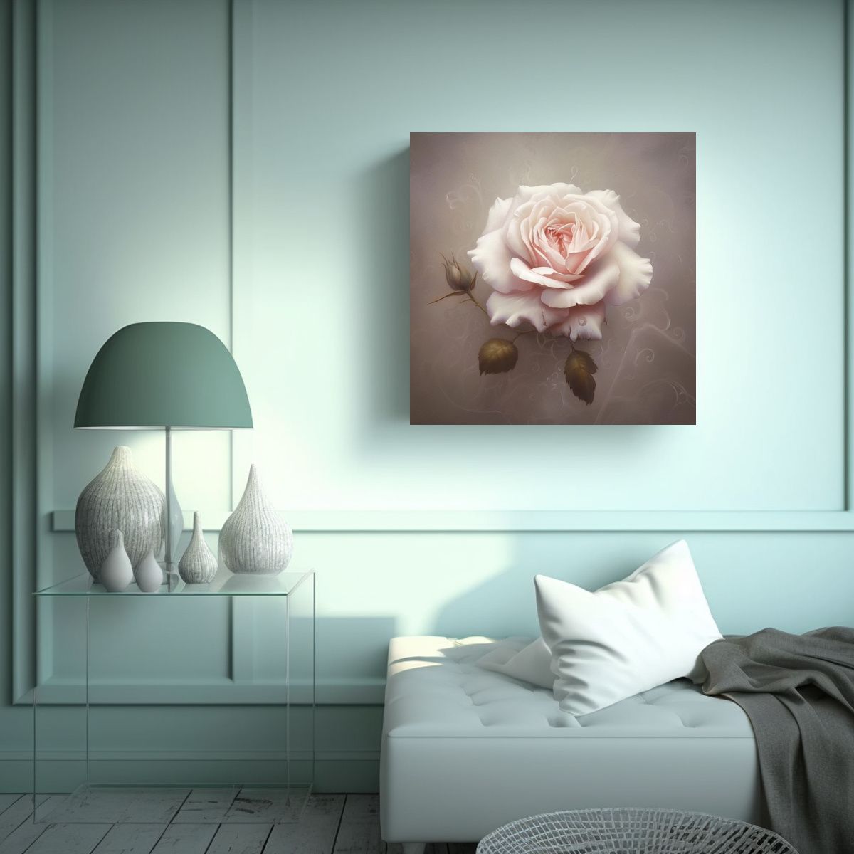 GENERICO - Cuadro Romántico Y Elegante De Rosa Infinita Con 90x90 Cm
