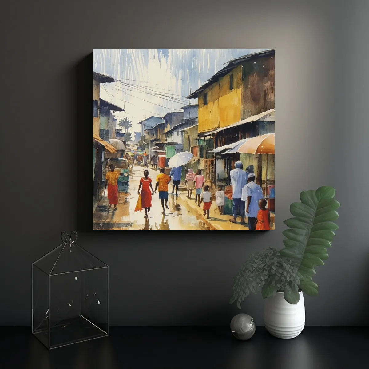 GENERICO - Paisaje Impresionista En Lienzo Para Decorar 80x80 Cm