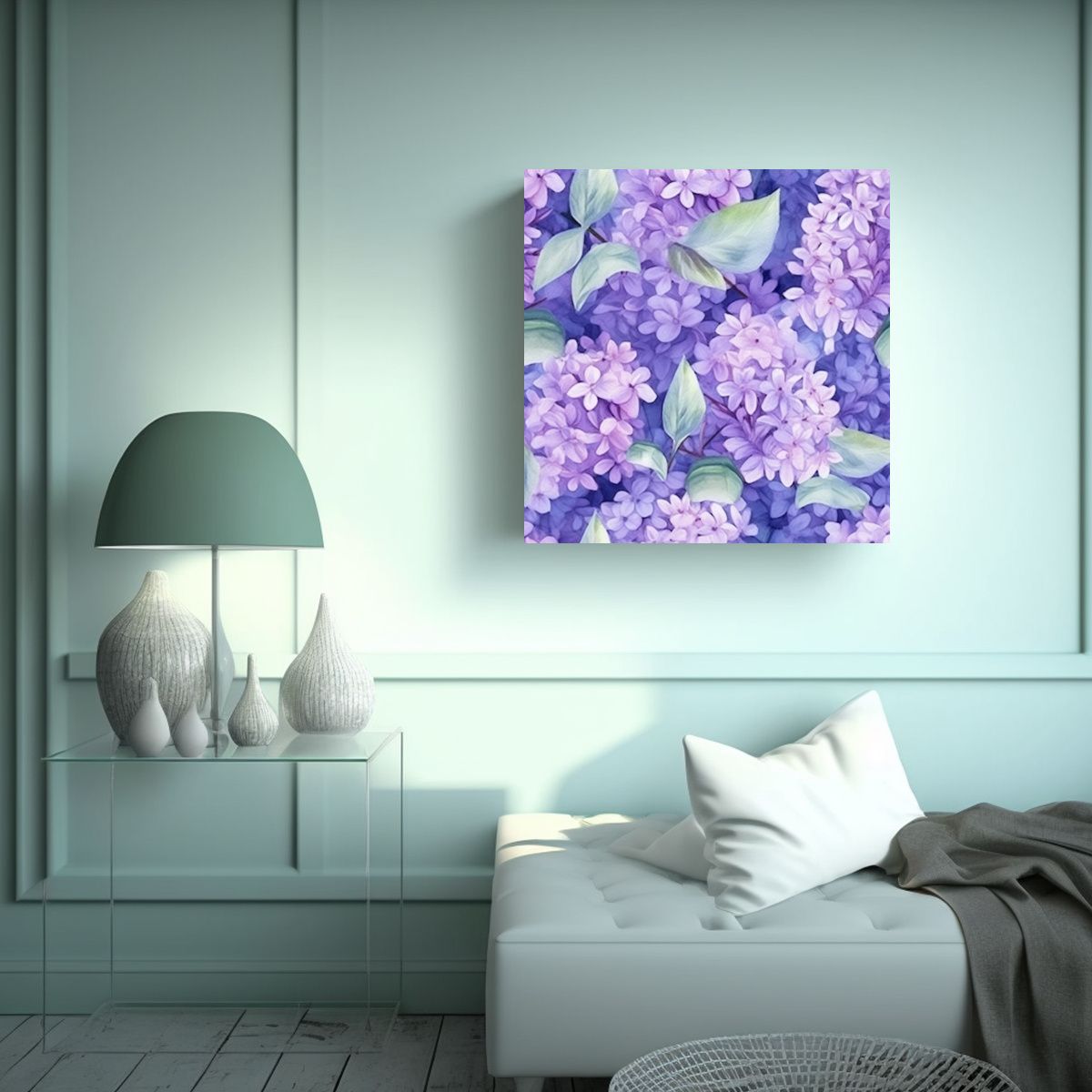 GENERICO - Cuadro Acuarela Floral De Verano Soñador Con 80x80 Cm.