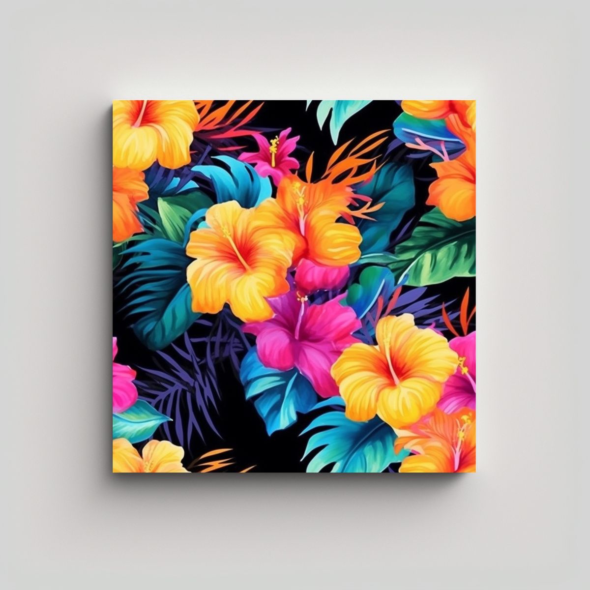 GENERICO - Decoración Exuberante Tela En Bastidor Con 90x90 Cm