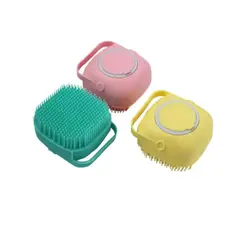 GENERICO - Cepillo Baño Mascotas Silicona Color Rosa