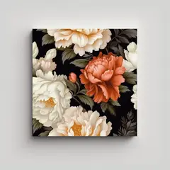 GENERICO - Patrones Realistas De Begonias Y Peonías 80x80 Cm