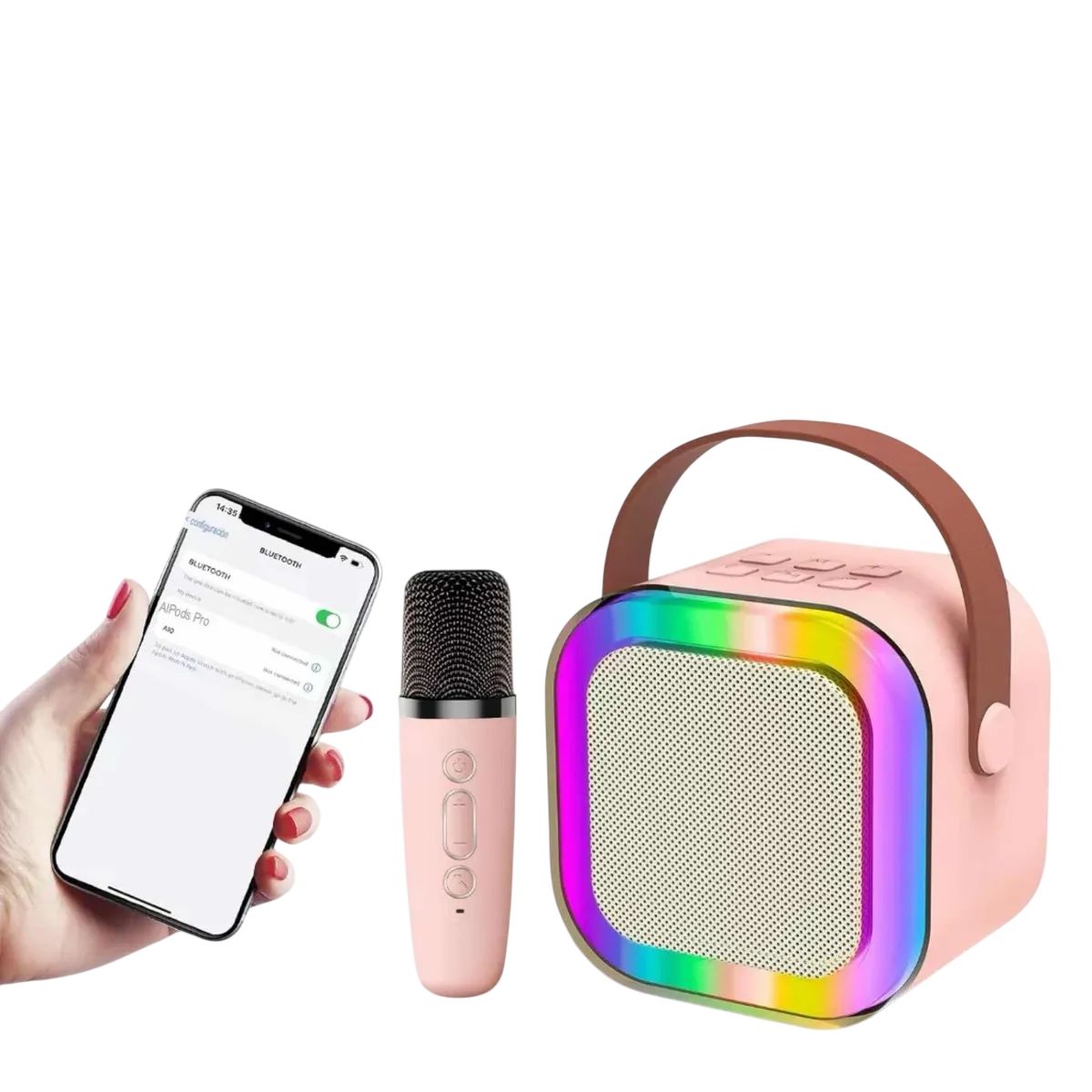 GENERICO - Mini Parlante Con Microfono Efectos De Sonidos Luz Led