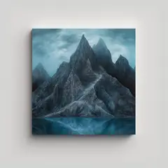 GENERICO - Cuadro Montaña Diario Estilo Pintura Acrílica 80x80 Cm