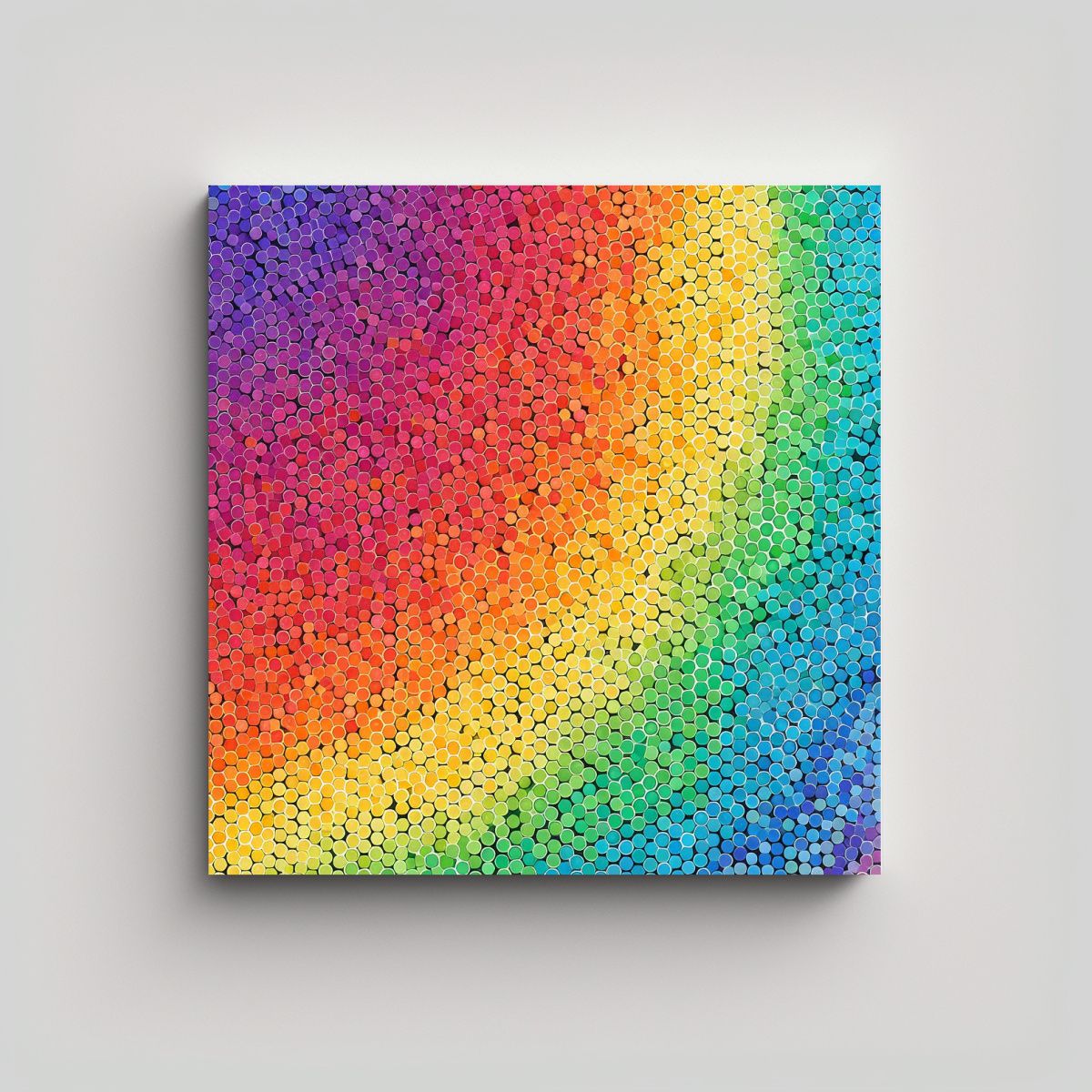 GENERICO - Pintura Puntoilista Arcoíris Para Fondo Virtual 80x80 Cm