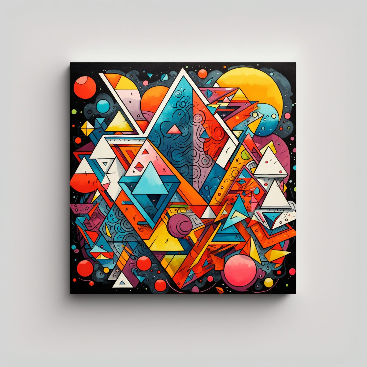 GENERICO - Pintura Decorativa Con Formas Geométricas 70x70 Cm.