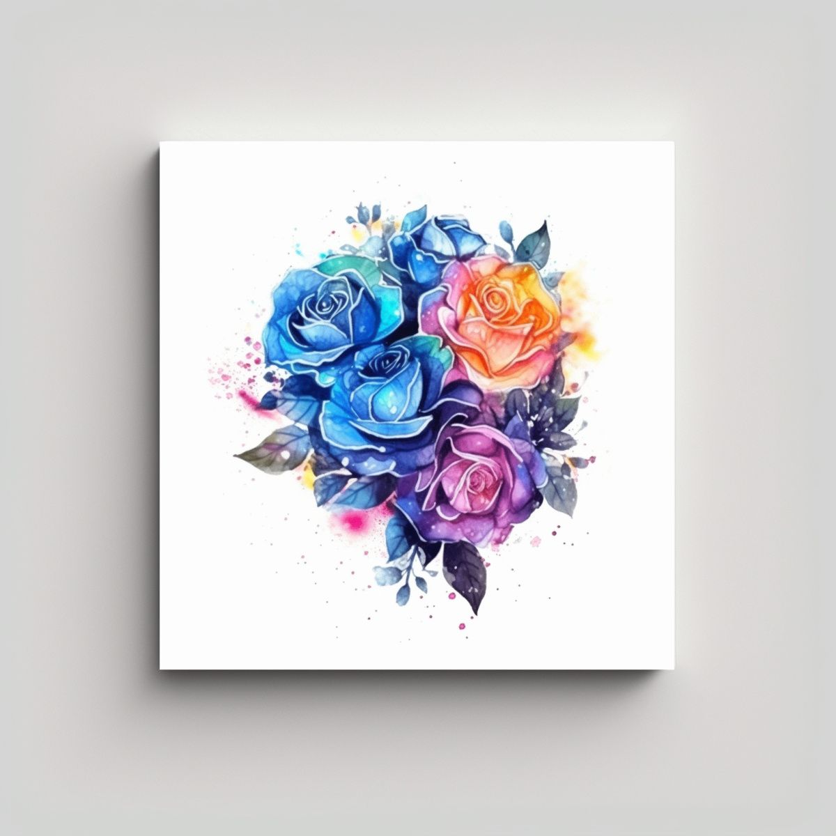 GENERICO - Canva De Rosas Cósmicas Luminosas En Perspectiva 70x70 Cm