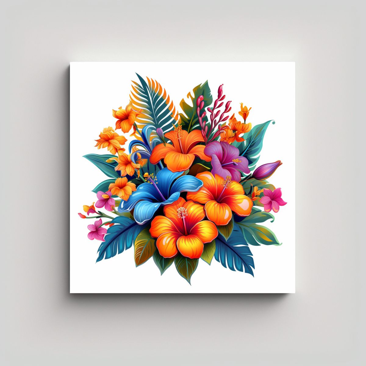 GENERICO - Cuadro Tropical Inspirador Arte Digital De 70x70 Cm