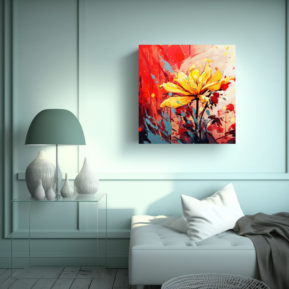 GENERICO - Lienzo De Tela Calidos Interiores Con Colores 80x80 Cm