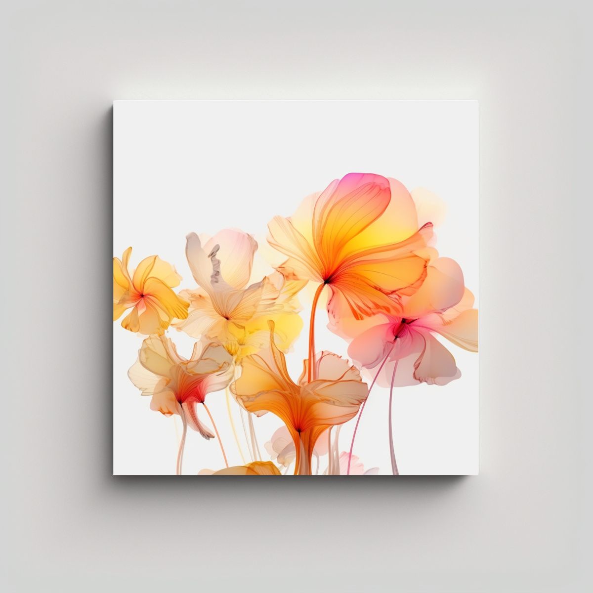 GENERICO - Arte Abstracto De Flores Dibujo Y Composición 80x80 Cm