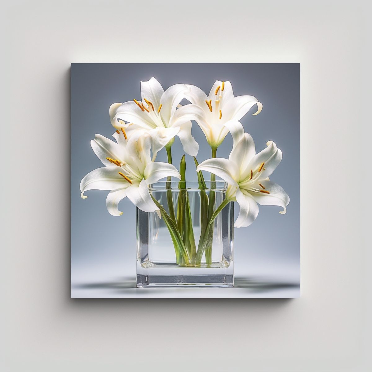 GENERICO - Visión De Acuarela Canva Trío De Lirios 80x80 Cm