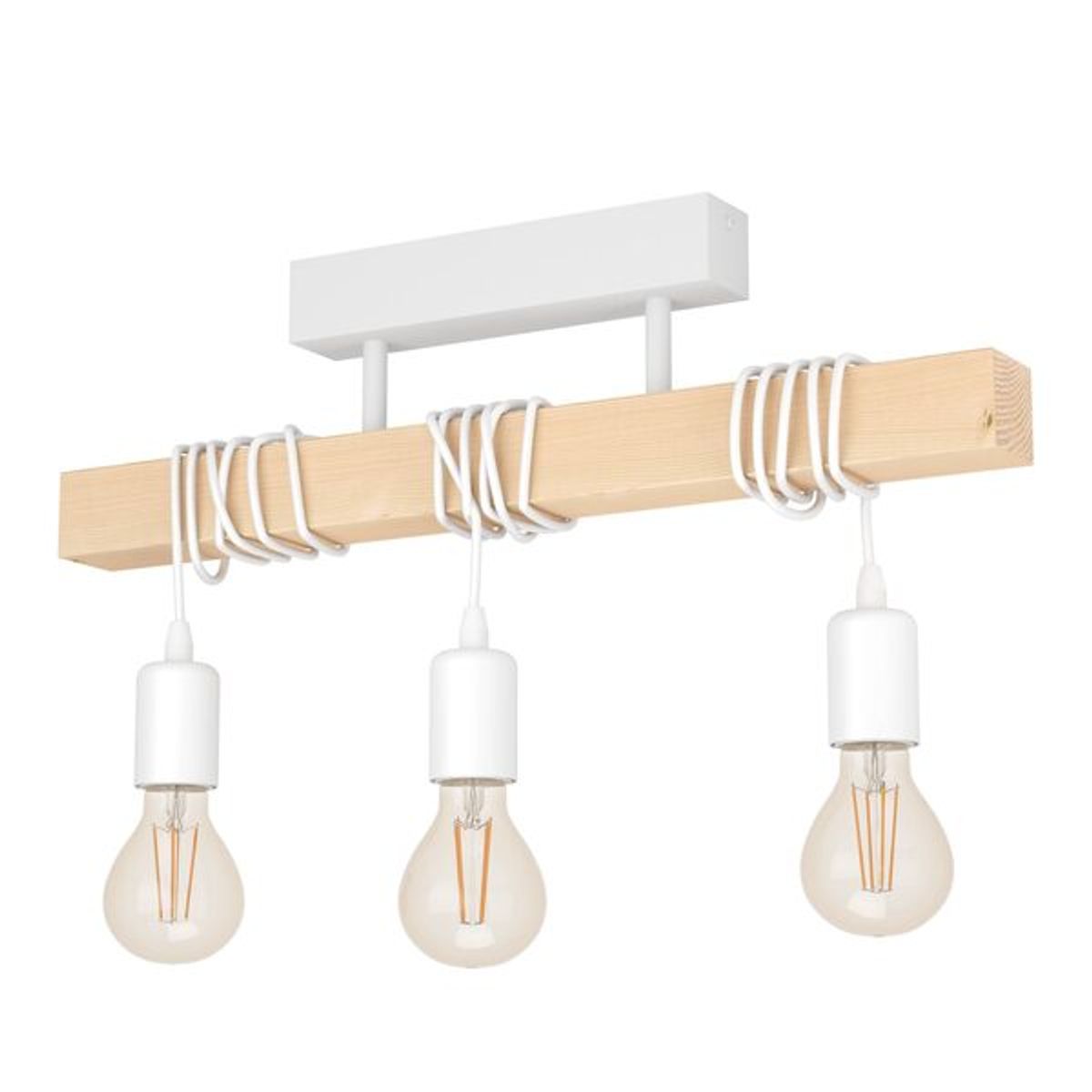 EGLO - Lámpara Techo Townshend acero madera blanco ajustable 3X60W Cód33166