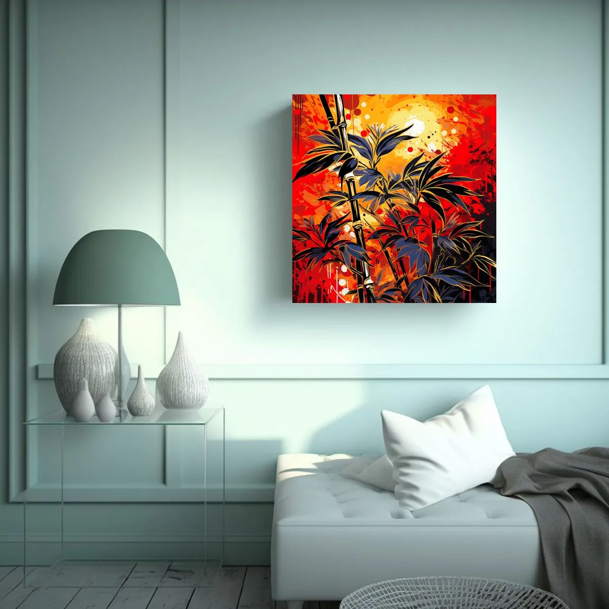GENERICO - Cuadro Decorativo De Lienzo Con Finas Líneas 80x80 Cm