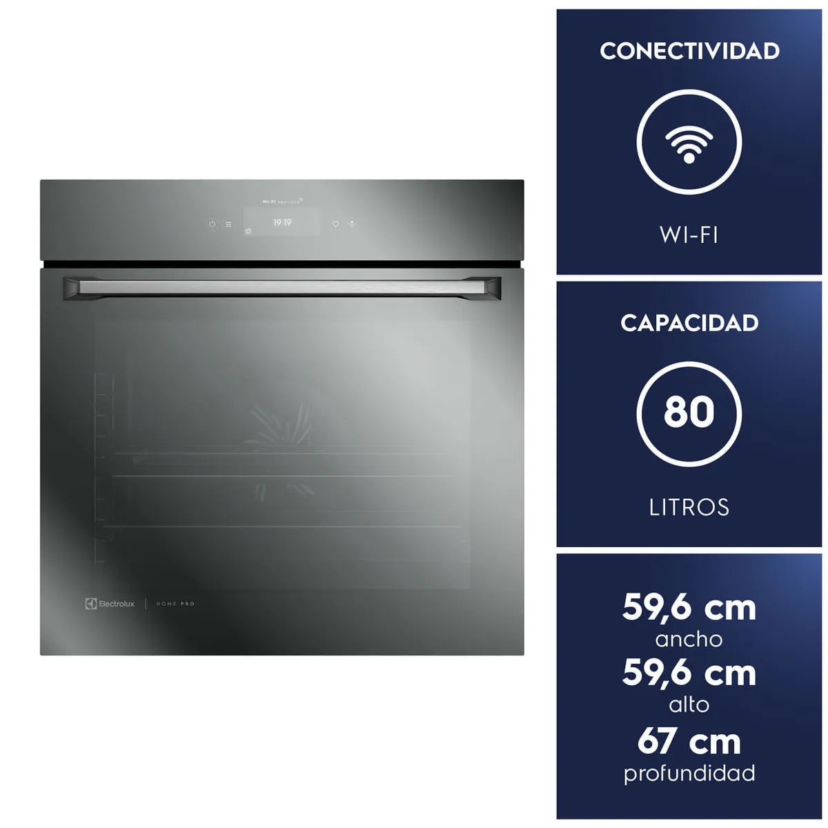 ELECTROLUX - Horno Eléctrico Empotrable 80L Función Freidora Aire y Wi-Fi