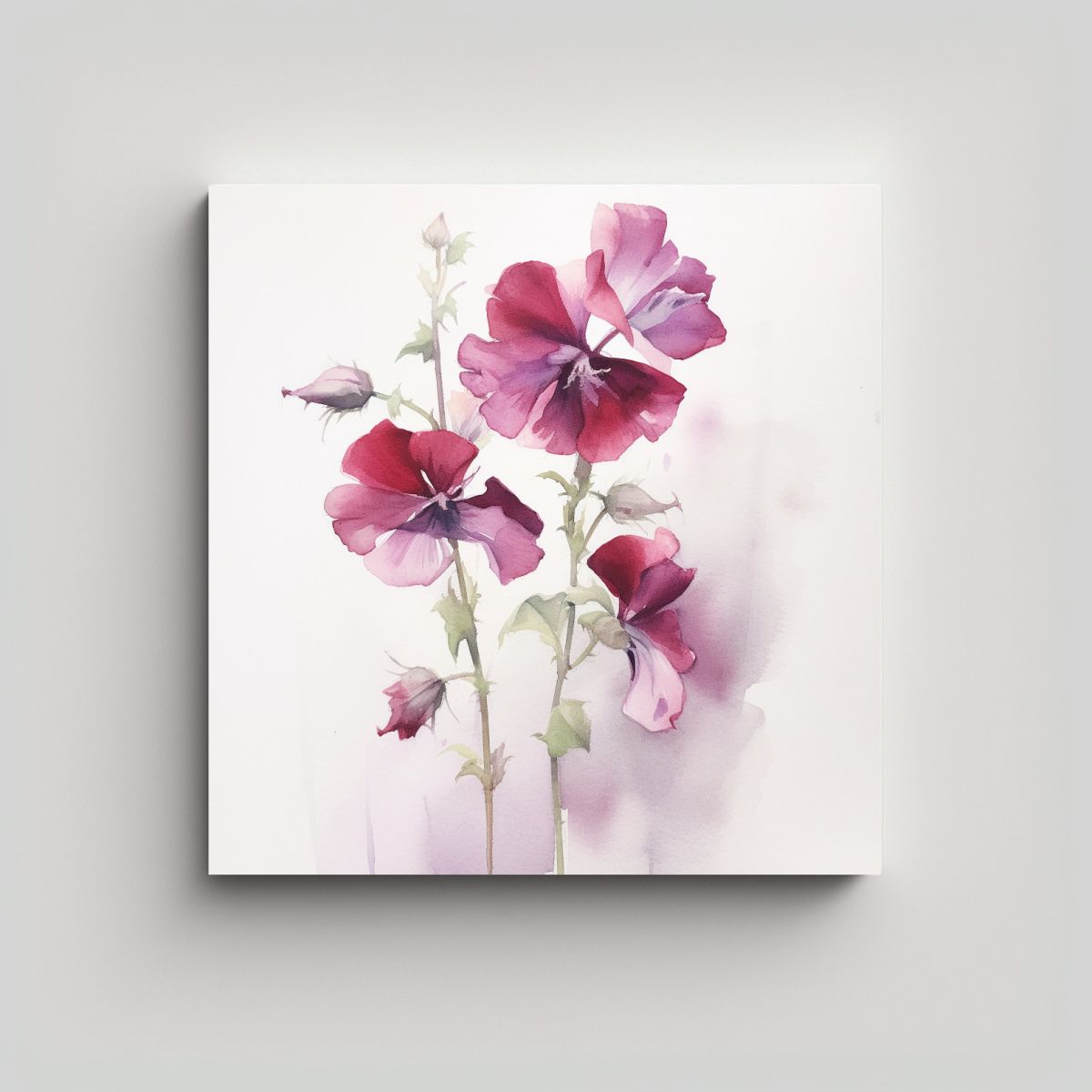 GENERICO - Cuadro Decorativo De Petunias Con Finas Líneas 80x80 Cm