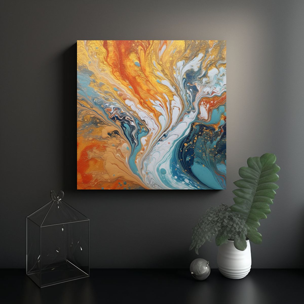 GENERICO - Pinturas Decorativas Arte De Pared Con Textura 80x80 Cm.